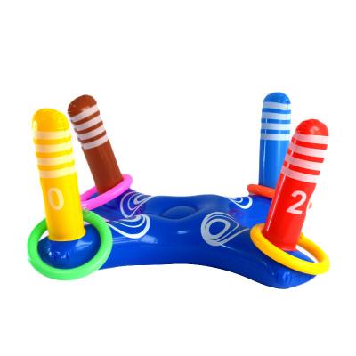 China Toy Inflatable Inflatable Pool Ring Toss Game Inflatable Water Toys For Multiplayer Water Pool Game With 4 Pcs Rings For Kids And Adults for sale