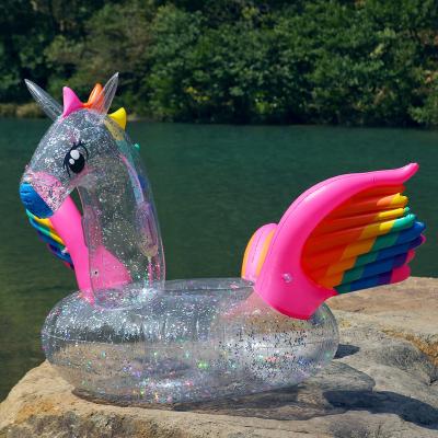 China New Pegasus Water Entertainment Glitter Inflatable Float Swimming Pool Toys Water Float Toy for sale