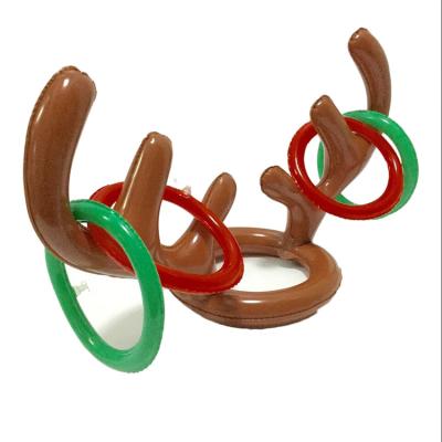 China PVC Toy Reindeer Antlers Inflatable Toys Christmas Decoration Inflatable Deer Horn With Inflatable Ring For Game for sale