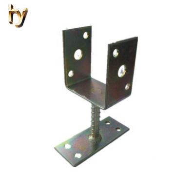 China Metal bracket for European popular metal U connector furnature or wood construction piece corner square steel post brackets for wood for sale