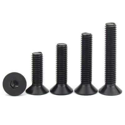 China UNC 1/4-20x1/2 Flat Countersunk Hex Socket Hex Bolt 10.9 Instock Screws Hexagon Steel Black Custom Socket Screw for sale