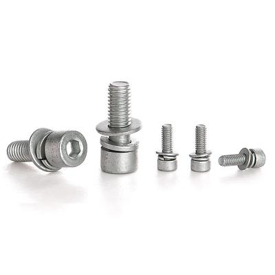 China Pitch Knurled Non Knurled Hex Combination Screw Hexagon Socket Combination Machine Screw for sale