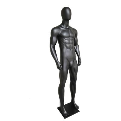 China Male Full Body Display Mannequin Dummy Dress Form For Sale Black Window Display Mannequins Full Body For Standing Use PP Material for sale