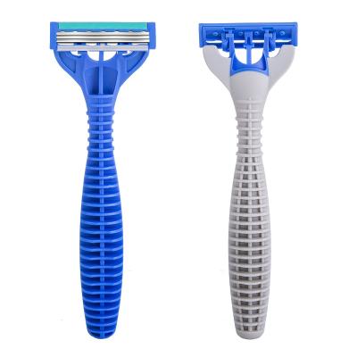 China Triple Blade Men Triple Blades Disposable Razor Sweden Steel Sharp Razor With Lubricant Strip Male Shaving Razor Factory Wholesale CM3-04 for sale