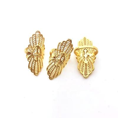 China CLASSIC Classic 24k Gold Plated Woman Fashion Flowers Jewelry Rings for sale