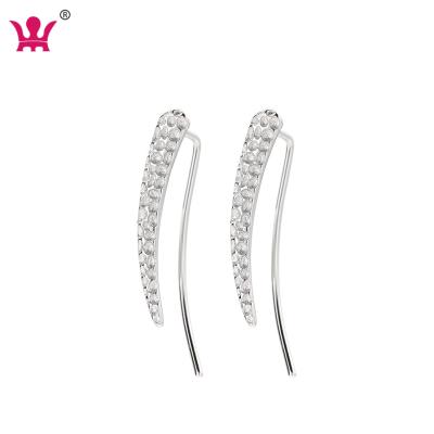 China FASHIONABLE jewelry high quality 925 sterling silver tail bar concave silver stud earrings 925 for sale