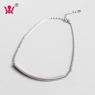 China Fashionable Factory OEM/ODM Service Platinum Plated Sterling Silver 925 Women Anklet Chain for sale