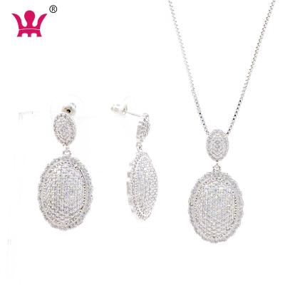 China TRENDY Gold Love Forever Necklace Fashion Stud Earring Pendant Jewelry Sets Oval Shaped Egg for sale