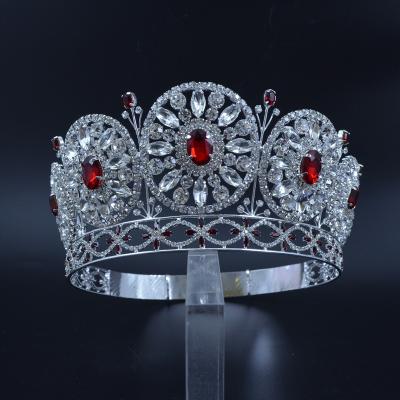 China MO228 Private Rhinestone Crown Miss Beauty Crowns For Pageant Pageant Custom Round Circles Wedding Bridal Hair Jewelry for sale