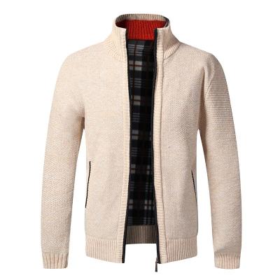 China QUICK DRY High Quality Men's Cardigan Men's Half-Collar Sweater Wool Blends Patchwork Knitted Cardigan for sale