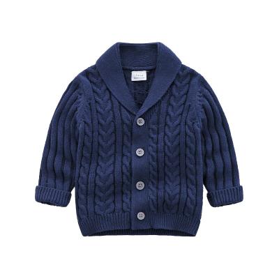 China Anti-Wrinkle Jacquard Cotton Button Design Winter Baby Cozy Cute Kids Knitted Cardigan Boy Sweater 100% for sale