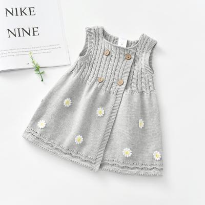 China 2021 fashion girl cotton sweater girl dress clothing anti-static custom little girl sweater for sale