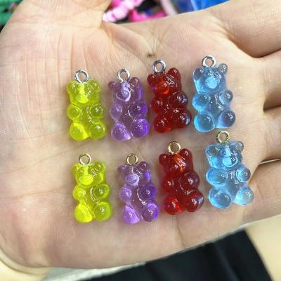 China Creamy Glue Bear Candy Headdress Earring Pendant Phone Case Accessories DIY Crystal Epoxy Bear Resin Mobile /earring/necklaces bracelets for sale