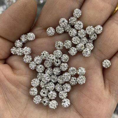 China Polymer Clay Bling Crystal Rhinestone Ball Beads Pave Crystal Disco Ball Beads For Jewelry for sale