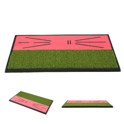 China Artificial Grass + Velvet + Rubber Base Golf Hitting Practice Swing Mat 2 In 1 Golf Training Hitting Mat for sale