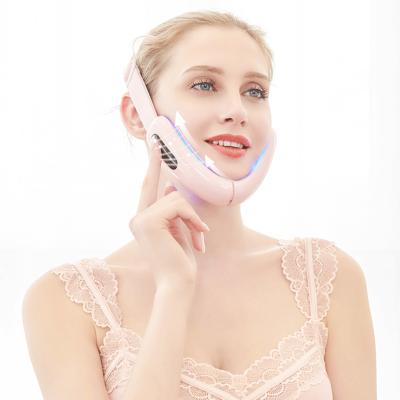 China Red light/blue light/face-lift/EMS/micro red and blue line Face-lifting device EMS V Current Facial Care Massager Vibrator for sale