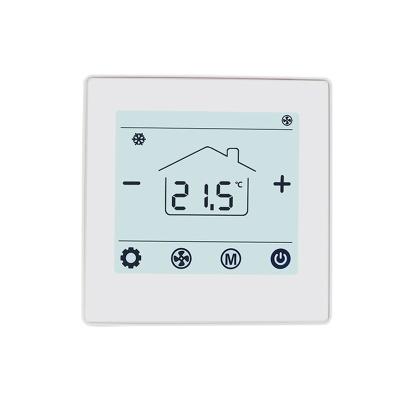 China 110V 240V Hotel digital touch screen 2 pipe fan coil thermostat bacnet FCU room thermostat for central air conditioner for sale