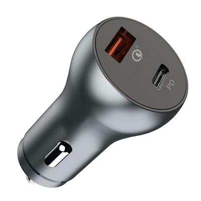 China USB C Car Charger 18W QC PD High Speed ​​Dual Port 36W and 18W Max Car Charger for sale