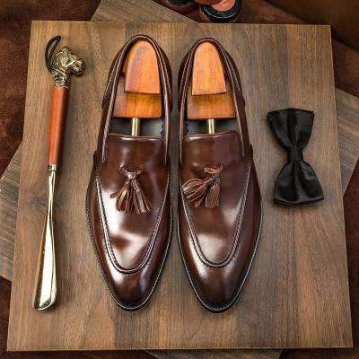 China Low Moq Genuine Leather Shoes Men Breathable Running Real Leather Loafer Shoes for sale