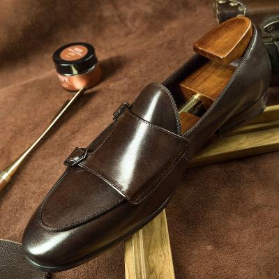 China Fashion Design Breathable Stylish Man Shoes Monk Upper Genuine Leather Casual Shoes for sale