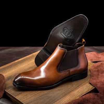 China Top Class Professional Luxury Genuine Leather Boots Mens Breathable Chelsea Boots for sale