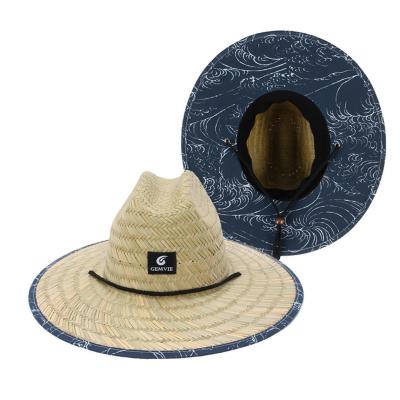 China Fashion Wholesale High Quality Spring Character Designer Custom Lifeguard Summer Straw Beach Hat Sun-proof With Big Brim for sale