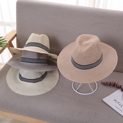 China Popular custom wholesale custom made beach hats travel lady character big logo summer straw hats brim cowboy hat for sale