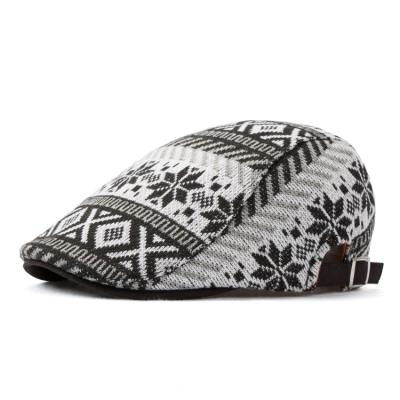 China Spring Checked Autumn Winter Fashion Women Men Ivy Canvas Flat Hat for sale