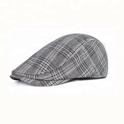 China Character Platypus Flat Hat Fashion Plaid Unisex Ivy Caps Mens Ivy Hats for sale