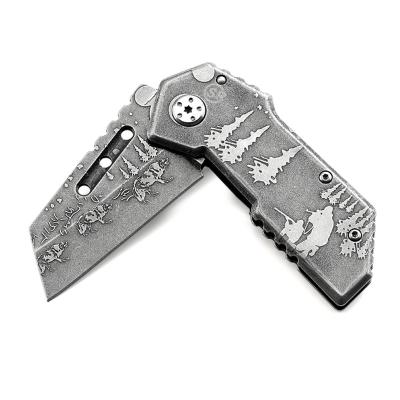 China Hot Sale Amazon Pocket Knives Washed Small Size Outdoor Camping Non-Variable Folding Knife Increasing Knife Carry Every Day Use for sale