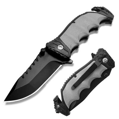 China 7Cr13Mov Steel Outdoor Soft TPR Knife Soft Rubber Handle Non Slip Knives Hunting Survival EDC Camping Rescue Pocket Knives Military for sale