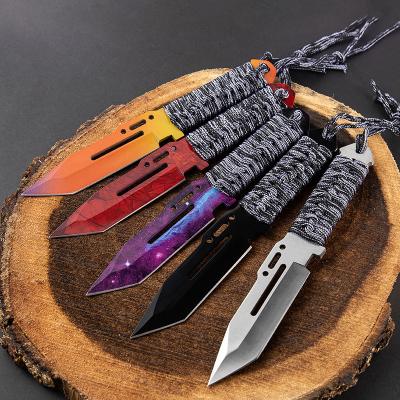 China Non-variable cuchillo blade corrosion resistant fixed knives with paracode handle dive knife tanto point blade with sheath underwater knives for sale