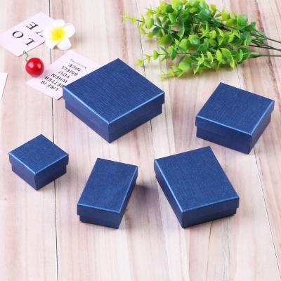 China Fashionable ready to ship small MOQ paper boxes jewelry box factory earring custom doos necklace ring caja blue jewelry caixa for sale