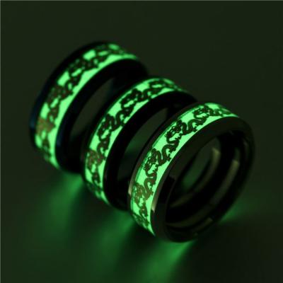 China European and American explosive titanium new Ssangyong casual/sports steel fluorescent ring for sale