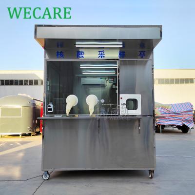 China Custom Single Multiple Movable Security Isolation WECARE Persons Mobile Nucleic Acid Testing Sampling Chamber Desktop Flow Station Kiosk for sale