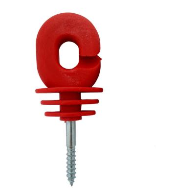 China Easily Assembled Red Electrical Barrier Insulator Screw-in Insulator Barrier Ring Post Wood Post Insulator for sale