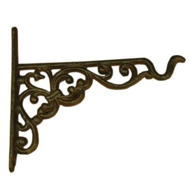 China Garden Rustic Cast Iron Wall Shelf Brackets Decorative Antique Metal Plant Hangers for sale