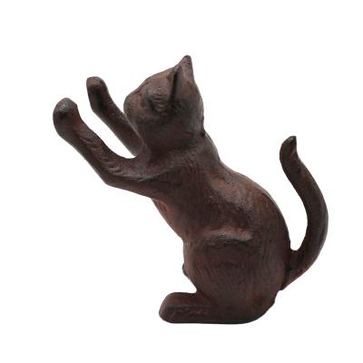 China Antique Cast Iron Cat Metal Desk Bookends Cute Iron Europe for sale