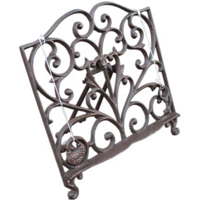 China Garden Decoration Metal Iron Pattern Stand Cast Iron Cookbook Stand Beautiful for sale