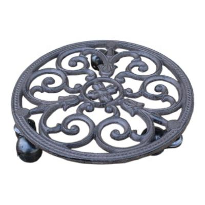 China CLASSIC Cast Iron Plant Stands Iron Potted Plant Stand With Wheels for sale