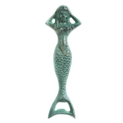 China Sustainable Mermaid Decor Kitchen Barware Cast Iron Beer Bottle Opener for sale