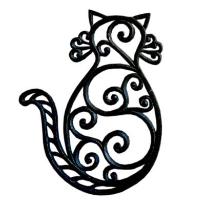 China Viable Metal Cat Trivet for Hot Pot and Pans Cat Decorative Metal Trivets for sale