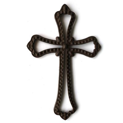 China Cast Iron Home Decor Wall Decor Room Decor Catholic Cross Wall Ornament for sale