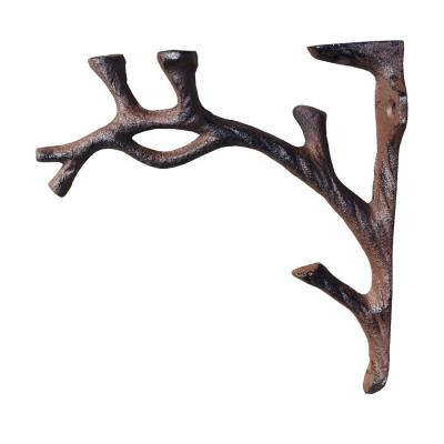 China Rustic Wall Decoration Branch And Twig Cast Iron Shelf Mount Bracket for sale