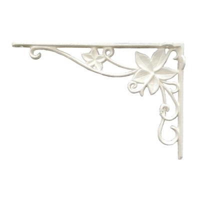 China Decorative Wall Decoration Shelf Bracket Flower Leaf Design Distressed Cast Iron for sale