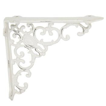 China Old Victorian Shelf Brackets By The Wall White Cast Iron Scroll Decoration for sale