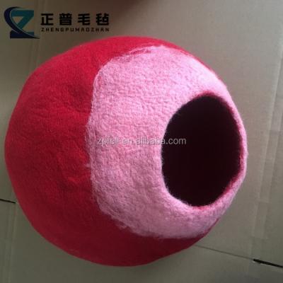 China Cat Cave Breathable Wool Felt, Cat Houses With Top Opening Wool Cat Cave Bed For Sale for sale