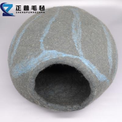 China Amazon Breathable Eco Friendly Handmade Organic Wool Felt Cat Cave And House Felt Pet Nest for sale