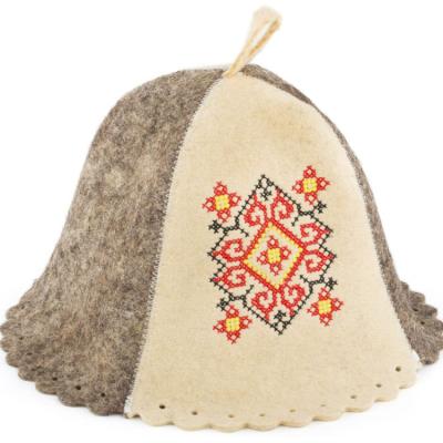 China Character high quality woolen sauna hat Russian 100% wool felt sauna hat for sale for sale