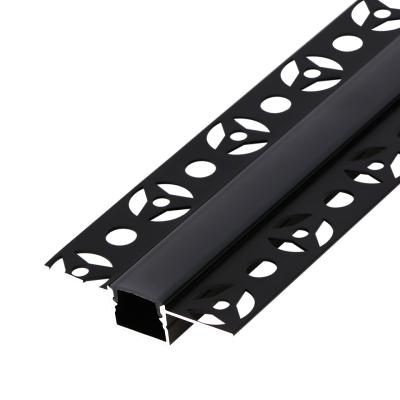 China Recessed Aluminum Alloy Ceiling Wall Drywall Gypsum Plasterboard Inside Outside Corner Tube Channel Led Alu Aluminum Profiles For Strip Light for sale